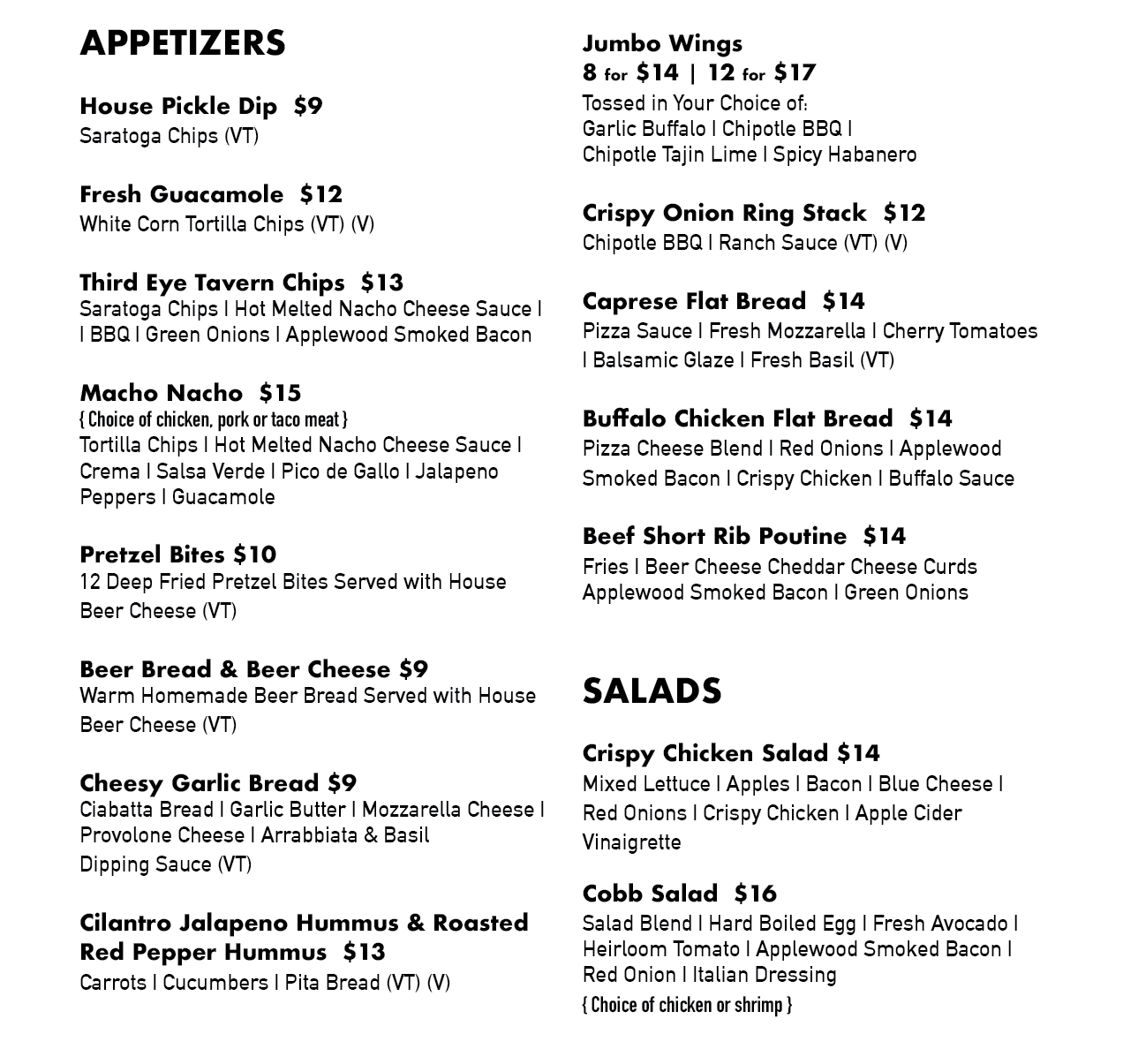 Third Eye Brewing Menu | Hamilton